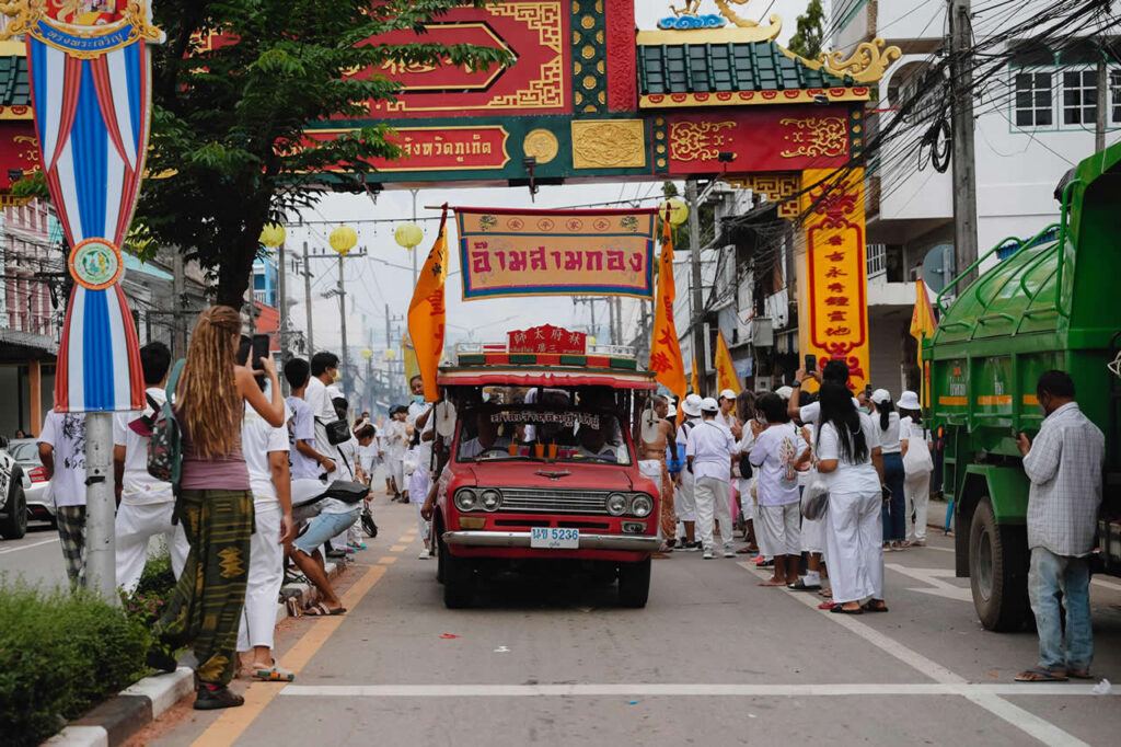 Vegetarian Festival procession passing through Phuket Town
