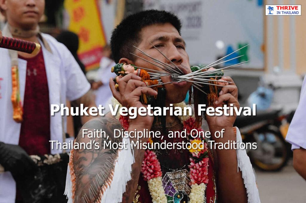Spirit medium taking part in a ritual during the Phuket Vegetarian Festival in Phuket Town