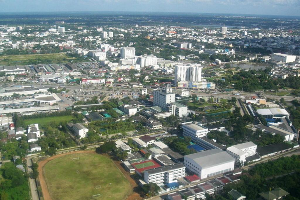 Aerial view of Nakhon Ratchasima (Korat), Thailand’s main city in the northeast