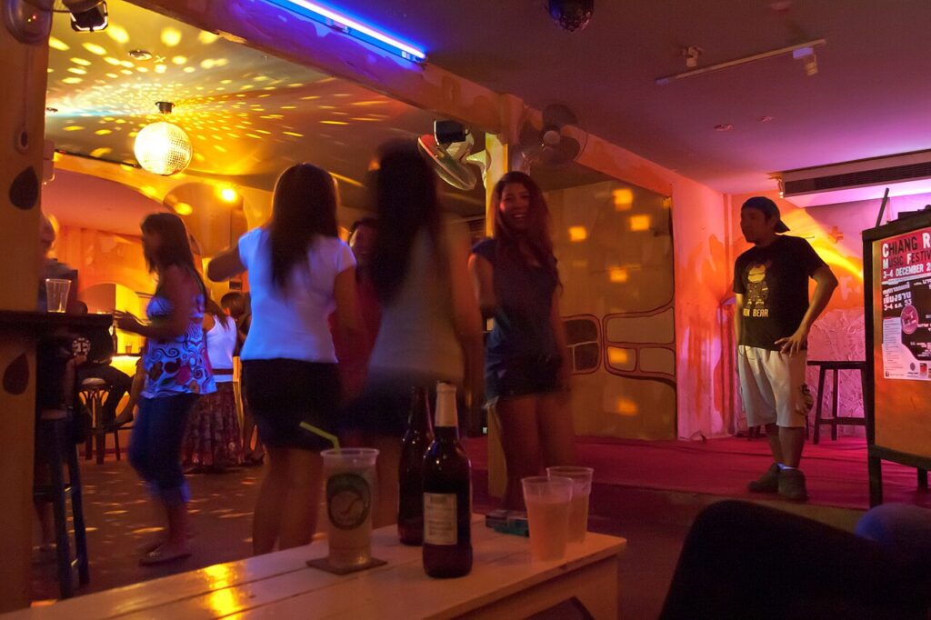 People dancing at a nightlife venue in Chiang Mai