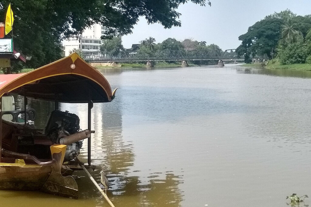 Traditional boat on the Ping River in Chiang Mai