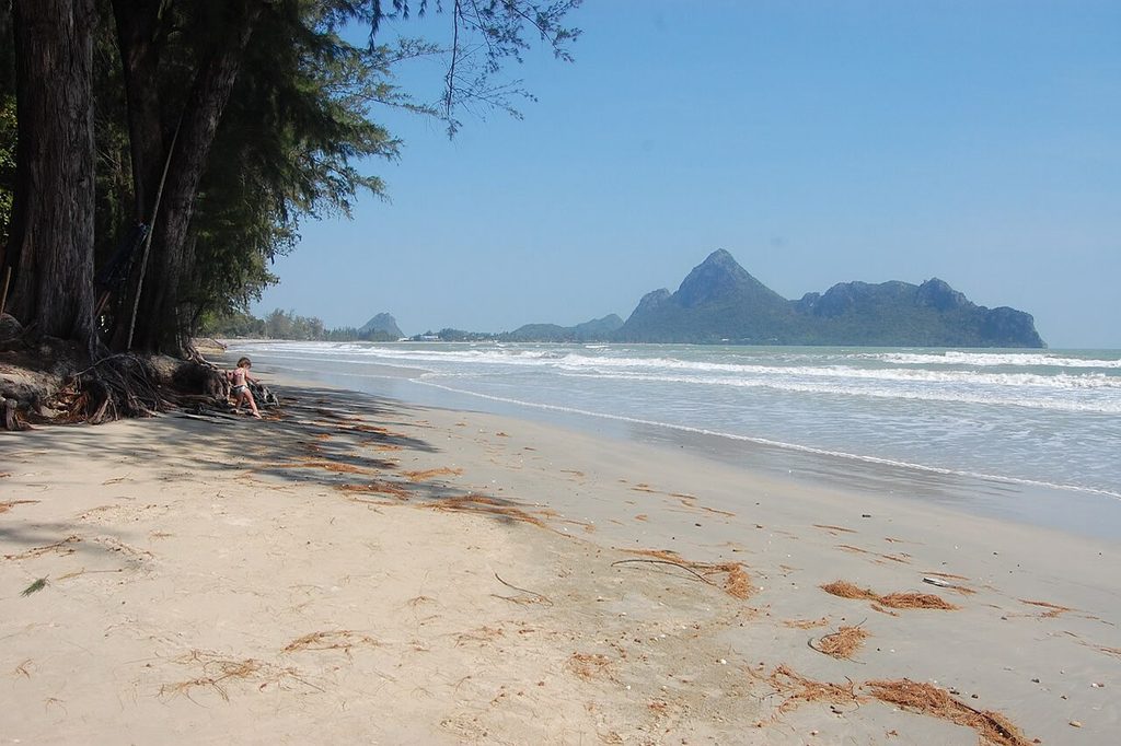 Ao Manao Beach with limestone mountains near Prachuap Khiri Khan