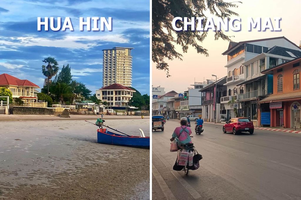 Beachfront condominiums in Hua Hin compared with urban housing in central Chiang Mai